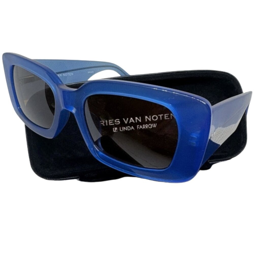 New Dries Van Noten Blue  Sunglasses X Linda Farrow Japan - Picture 2 of 6